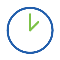 Animated icon of a clock with spinning hands