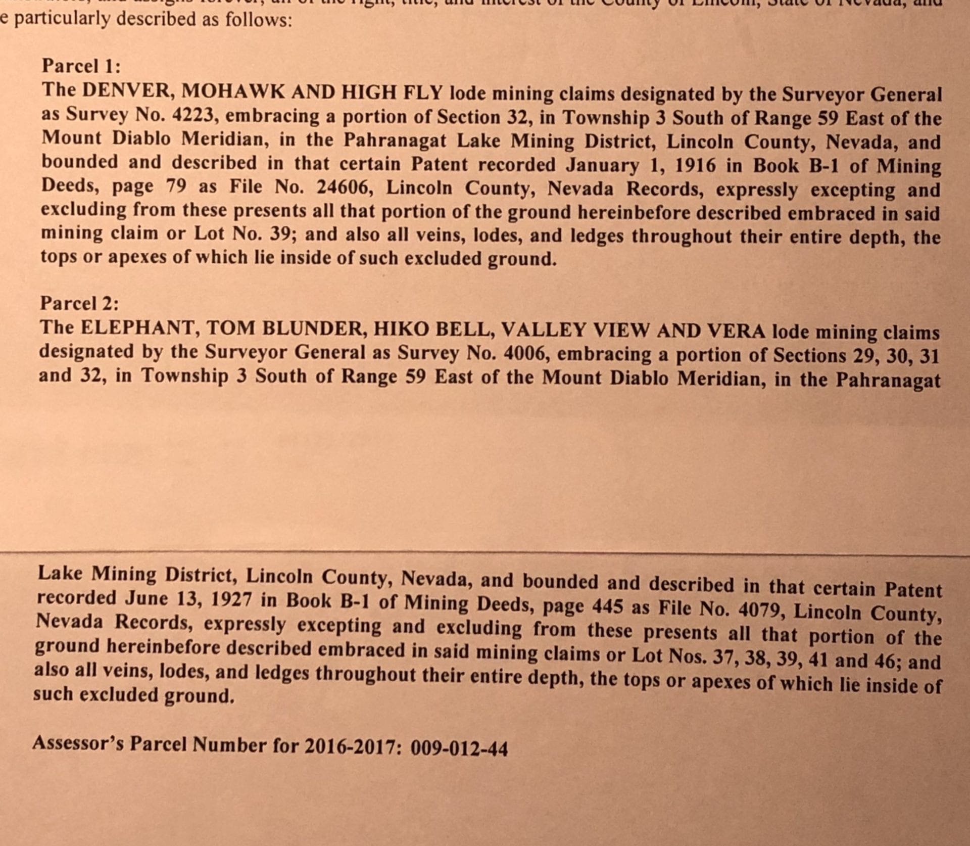 160 Ac ~ Lincoln Co, Nevada GOLD & SILVER area, 8 Patented Load Mining Claims; The DENVER, MOHAWK AND HIGH FLY, The ELEPHANT, TOM BLUNDER, HIKO BELL, VALLEY VIEW AND VERA photo 12
