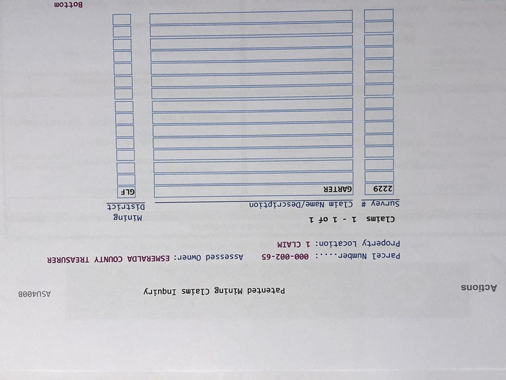 19.43 AC~1 Patented Lode MINING Claim SUR #2229 “Garter”, Located in District 6.0, Esmeralda County, Nevada photo 7