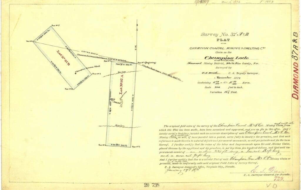 Large view of 6.88 Acre CHAMPION MILLSITE, SUR 37B Patented Mining Claim in The Diamond Mining District Just North of Eureka, Nevada Photo 24
