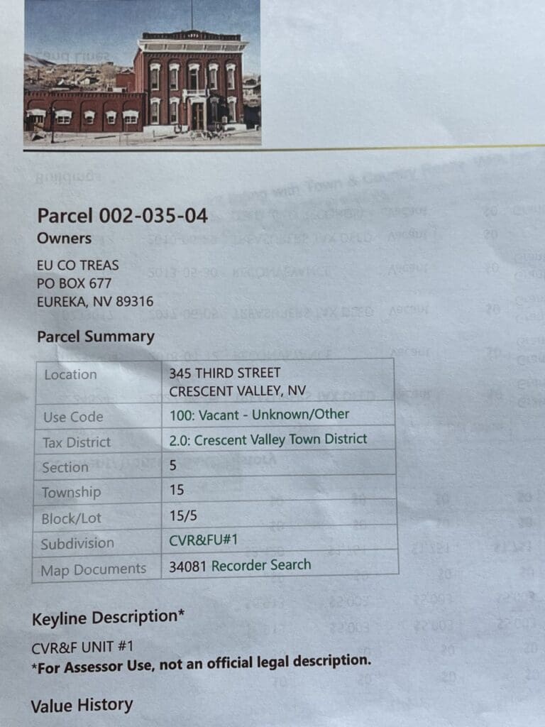 Large view of 0.690 ACRE LOT IN BEAUTIFUL QUIET CRESCENT VALLEY~NEVADA LAND IN EUREKA COUNTY~#345 3RD ST~NO ZONING DO WHAT YOU WANT!! Photo 6