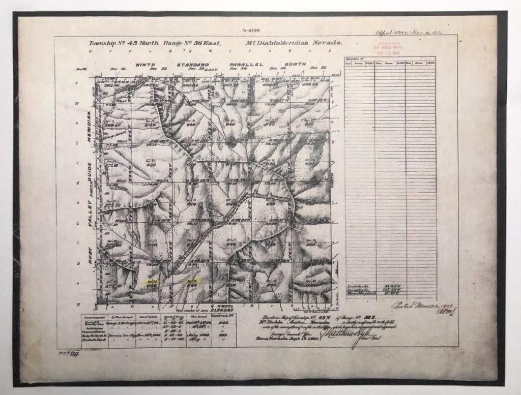 Large view of WYOMING MINING DISTRICT, SUR 37A PATENT NO 12937, “MARDIS MINE”/DIAMOND JIM MINE, Rosebud Mtn 8167 Ft Inside Humboldt Nat. Forest. Photo 5