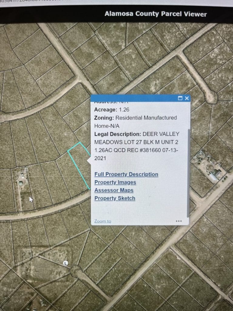 Large view of 1.26 ACRES IN BEAUTIFUL ALAMOSA COUNTY, COLORADO~GREAT LOCATION NEAR TOWN. Photo 3