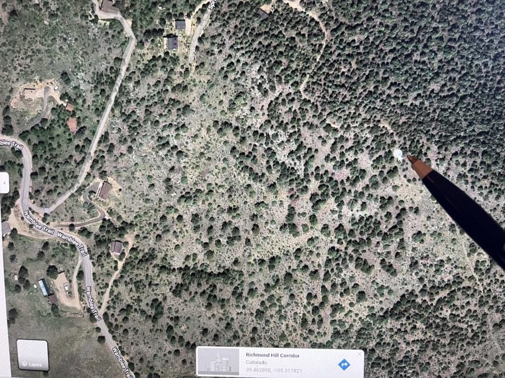Large view of GORGEOUS TIMBERED R.V/CAMPING VIEW PARCEL IN WHISPERING PINES, JEFFERSON COUNTY, COLORADO Photo 4